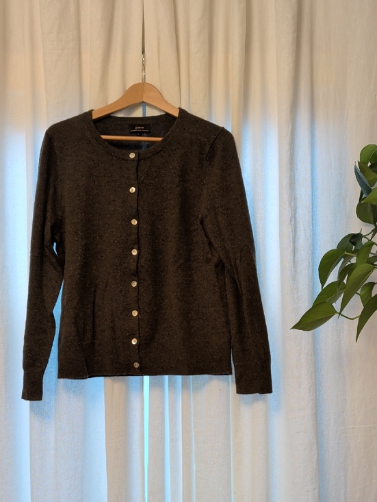 Quince Sweaters - Quince Charcoal Button-Front Knit Cardigan